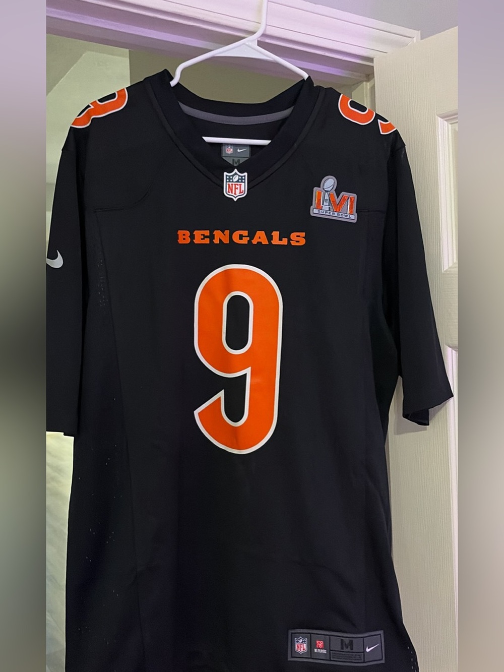 Bengals Joe Burrow #9 NFL Super Bowl LVI patched Jersey - Nike - Medium